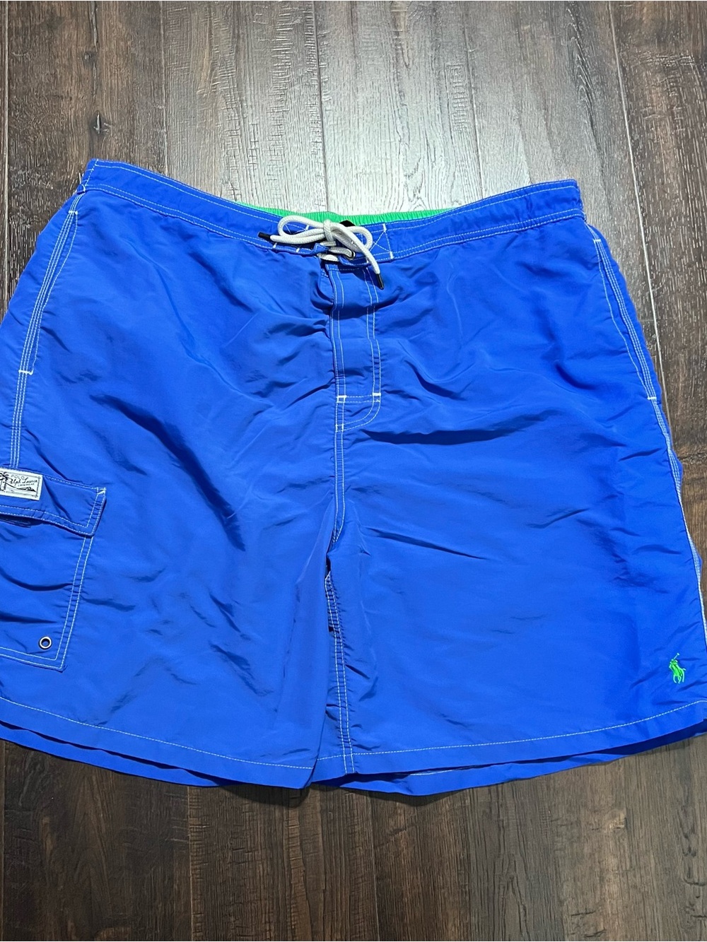 Polo by Ralph Lauren Royal Blue Swim Board Shorts with Green Accent